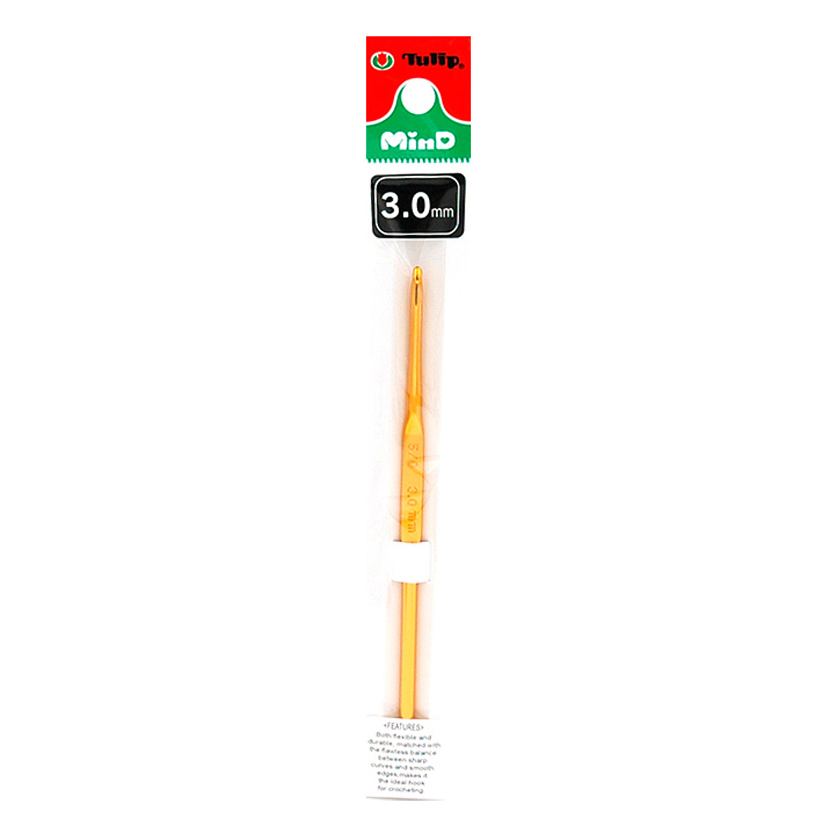 Крючок для вязания Tulip "MinD" 3 мм, алюминий, золотистый, TA-0023e