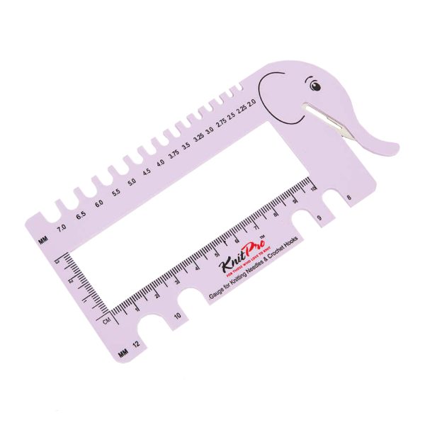 Линейка Knitpro "Слон" для измерения размера спиц и плотности вязания,  10995